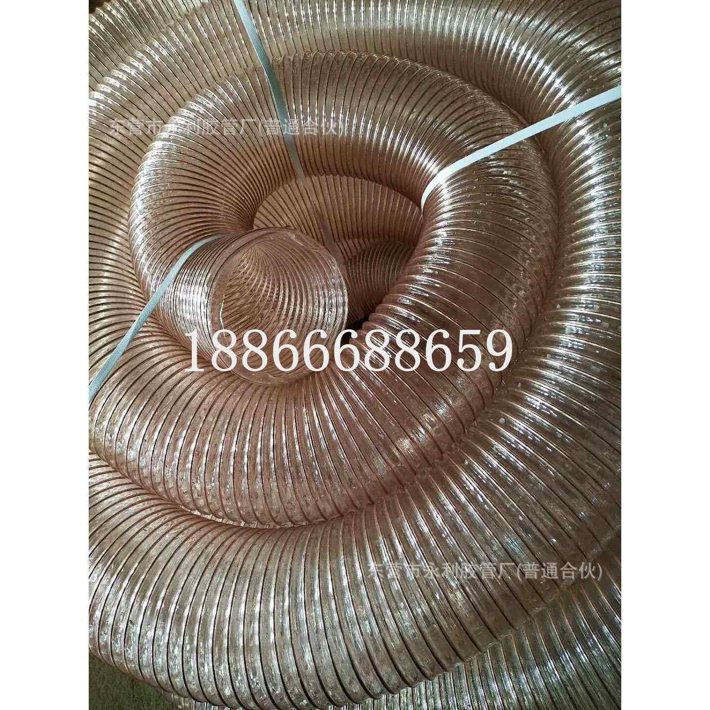 TPU耐磨塑筋软管 工业聚氨酯钢丝软管PU工业耐磨高伸缩吸尘软管