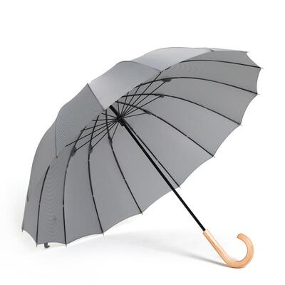 正品出口结日本16骨简实抗风木制长柄伞女复古日系约手动雨大伞号