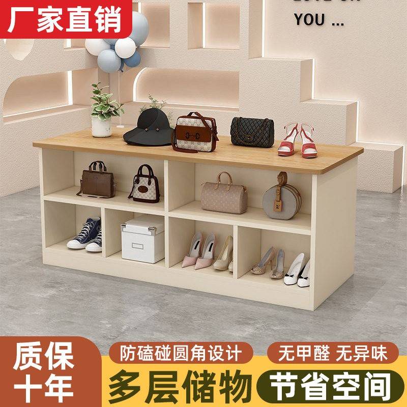 服装店中岛陈列展示柜双面6宫格中岛台收纳摆放流水台展示桌