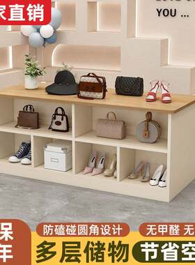 服装店中岛陈列展示柜双面6宫格中岛台收纳摆放流水台展示桌