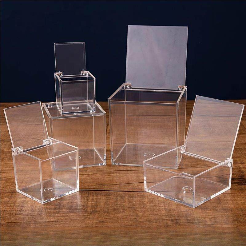 精美正方形翻盖透明糖果盒食品级婚庆喜糖礼品包装亚克力塑料盒子