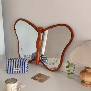 古镜艺术立体XYS中实木蝴蝶镜客厅卧室梳妆镜玄关壁化挂装 饰半身1