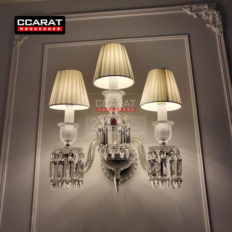 CCARAT法式奢华水晶壁灯客厅沙发背景水晶灯墙灯别墅走廊灯过道灯