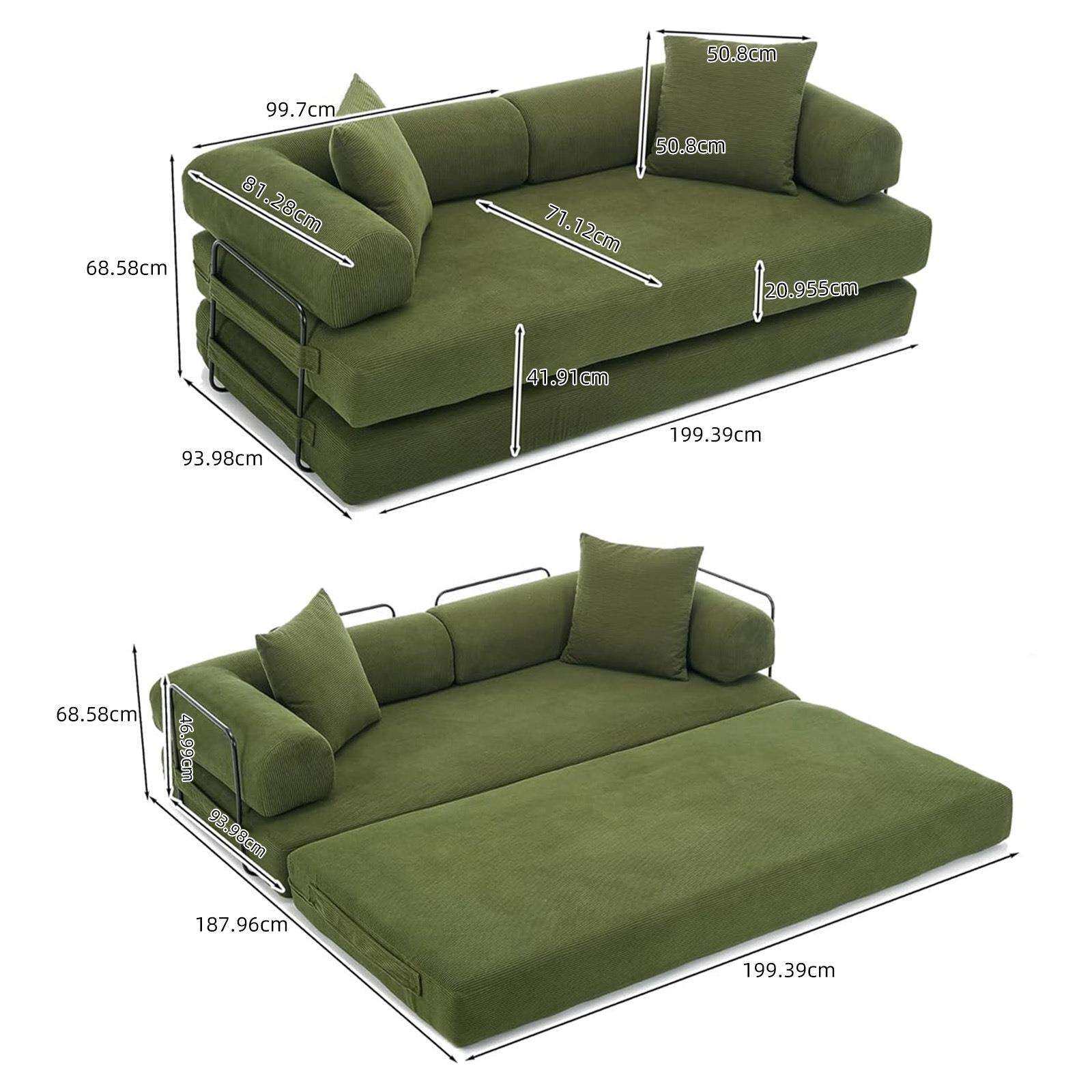 可缩折叠压绵沙海发多功能小户厅型沙发床灯芯绒家用T007客沙发