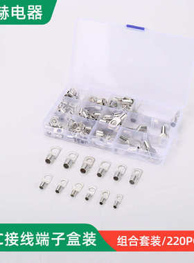 SC220PCS铜鼻子电线端子接头冷压接线端子线鼻子压线端子窥口线耳
