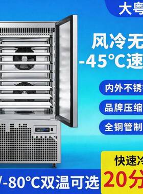 粤冰商用速冻柜急冻冰柜海参包子慕斯插盘柜低温-45°C速冻机冰箱