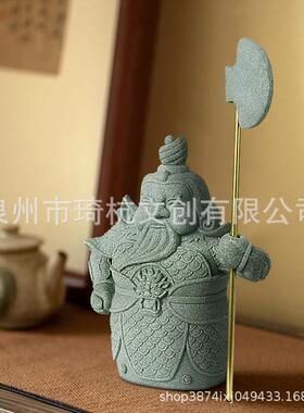 新中式哼哈二将护宅门神摆件客厅入户玄关电视柜书房家居桌面装饰