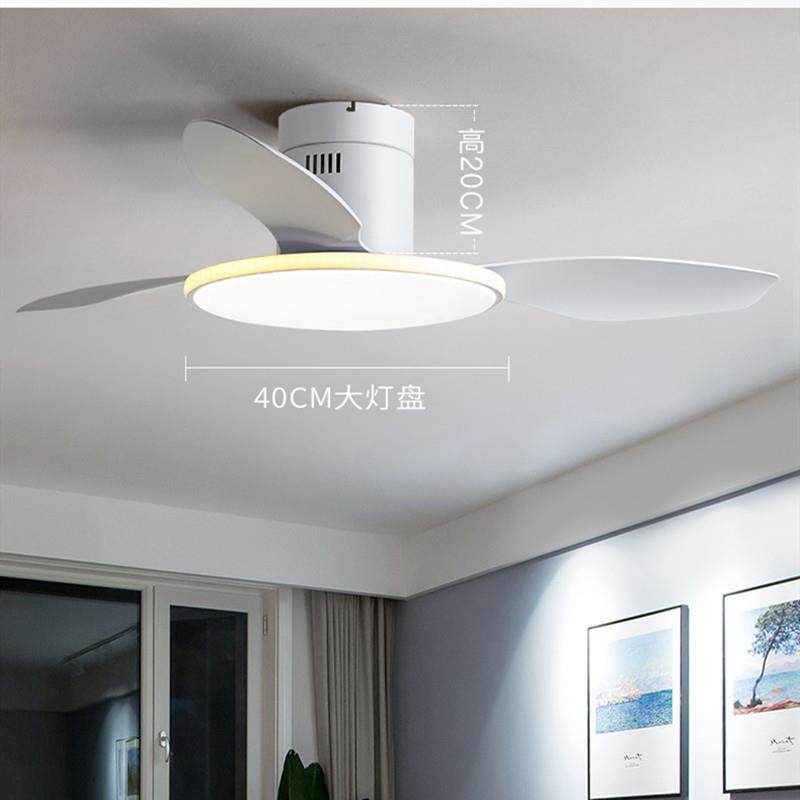 新款超薄吸顶风扇灯吊扇灯卧室餐厅客厅侧发光简约实木电扇灯一体