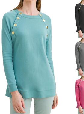 Metal long sleeved hoodie women's top