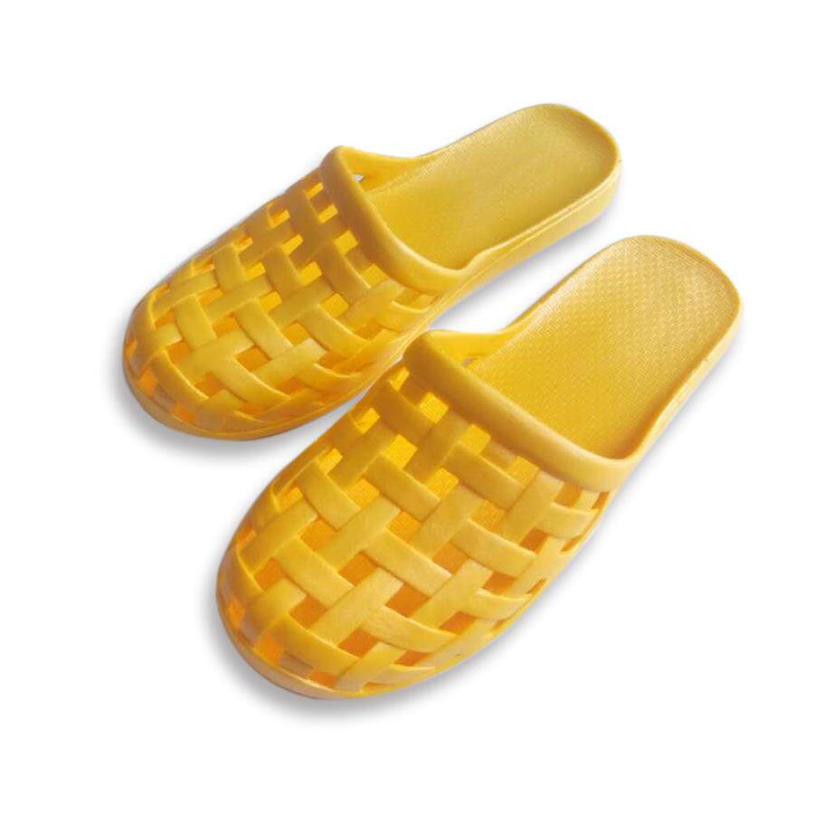 韩版家居平底包头拖鞋浴室防滑保护脚趾洞洞软塑胶男女情侣凉