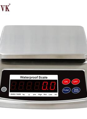 防水电子秤不锈钢天平家用厨房秤商用称重水产电子称30kg1G