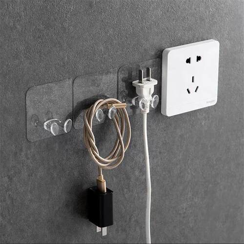 Transparent Plug Hooks, Plastic Traceless Strong Adhesive Po