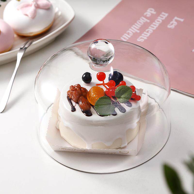 透明蛋糕罩保温菜罩 防尘点心面包亚克力餐罩 圆形ps展示食物罩