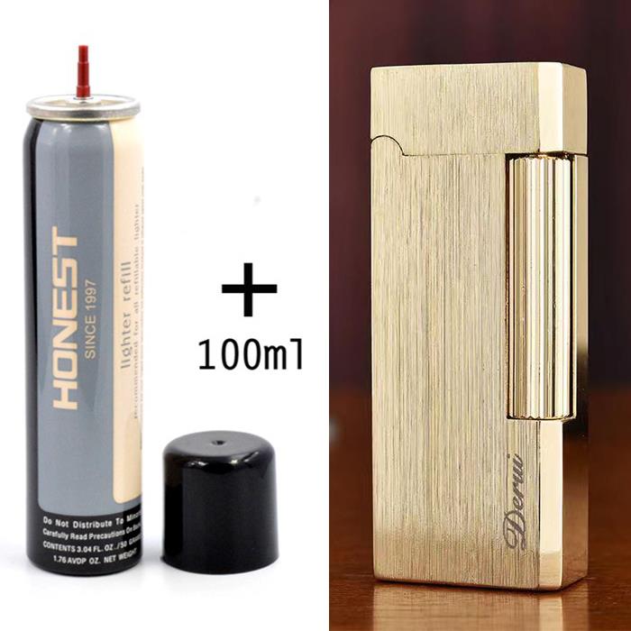 高档磨轮打火机充烟气长版礼窄款侧滑轮银色雕刻男士轮具品充气砂