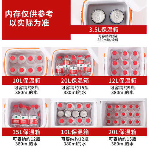10L20L食品保温保鲜箱手柄旋转车载便携式冷藏箱垂钓户外塑料冰桶