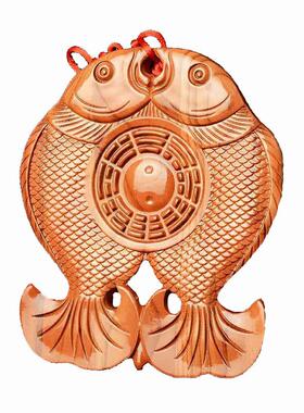 大门对窗户阳台前门对后门穿堂风双鱼八卦镜富贵鱼挂件门对门摆件