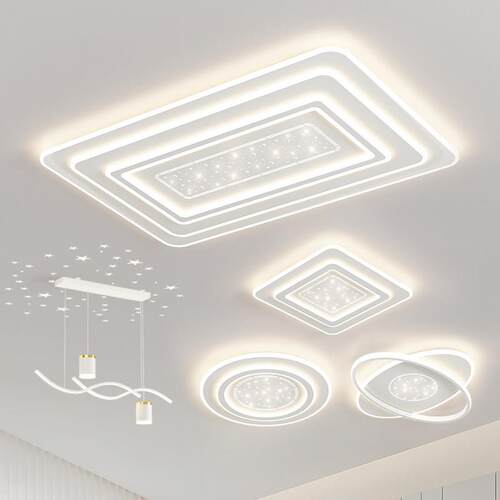 大气客厅主灯 卧室现代简约餐吊主卧LED北欧吸顶灯全屋套餐组合