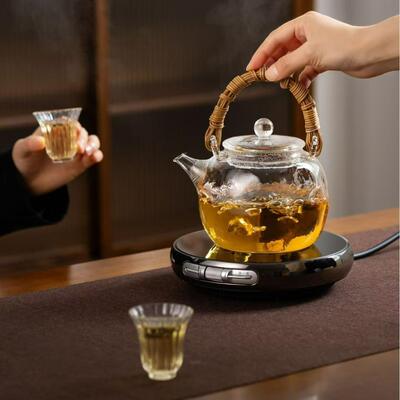 玻璃煮茶壶家用耐热日式锤纹电炉烧陶提水壶藤编tlh96518梁壶功夫