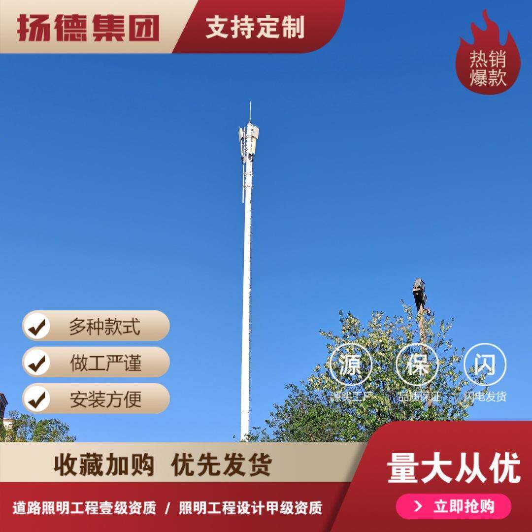 厂家供应35米通信塔基站塔仿真树信号塔单管铁塔长期供应