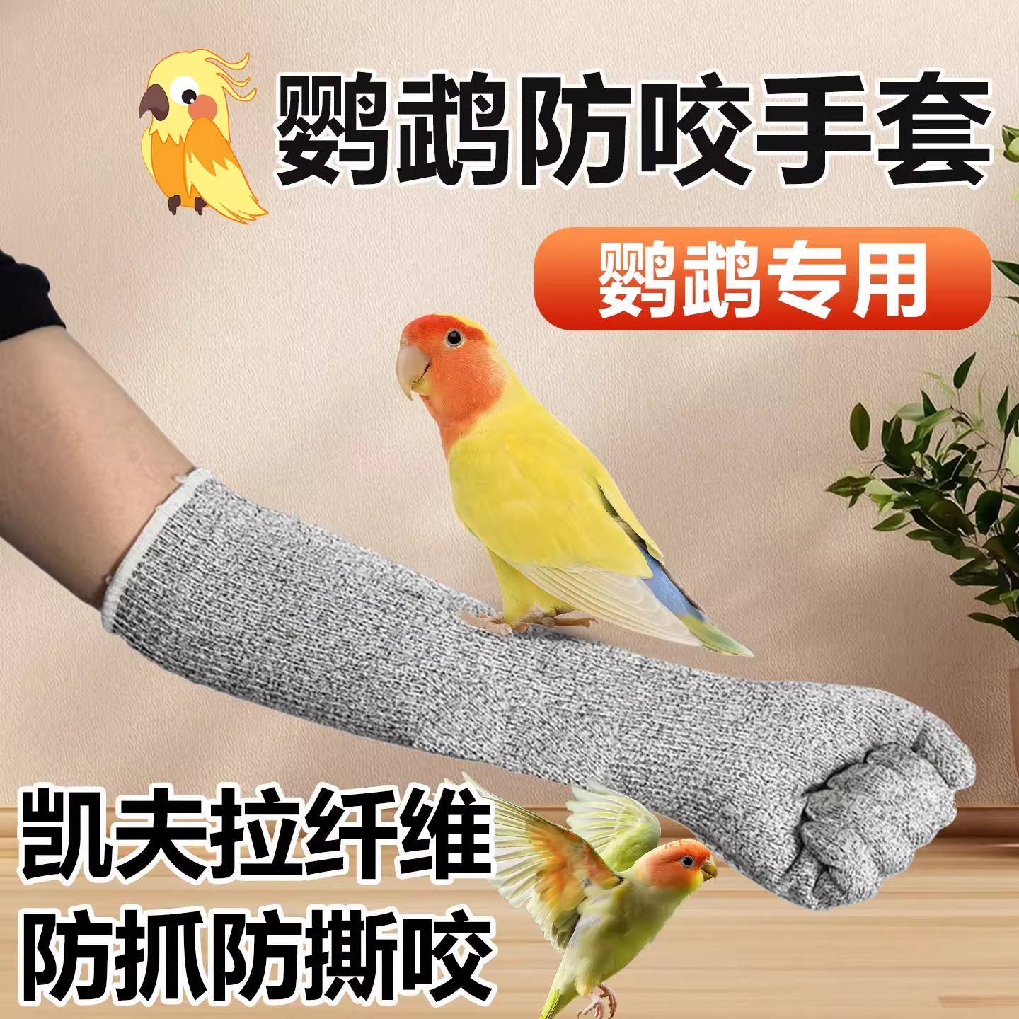 鹦鹉防咬手套养鸟训鸟专用防抓护手金刚盘鸟仓鼠喂食防咬防猫抓