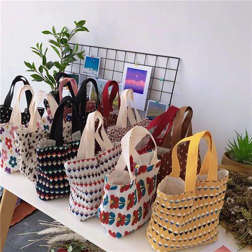 Small Fresh Portable Lunch Bag Female Mini Hand Carry Cloth