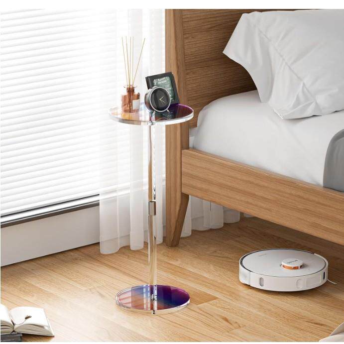 厂家直供亚克力边桌桌RVL透明饮料桌边办公室的圆形茶几拆圆装款