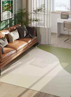 绿色小清新可擦免洗皮革地毯家用客厅卧室满铺防滑pvc可裁剪地毯