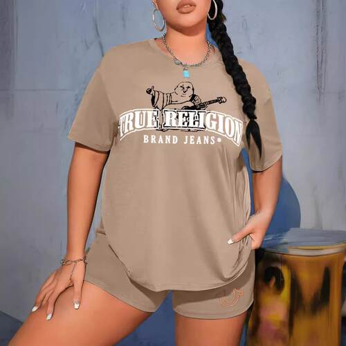 Summer Round Neck Short Sleeve Solid Color Printed T-Shirt