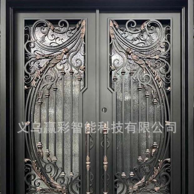 别墅庭院CNC大门电动铝艺门院子门小区车库门铁艺切割平移门齿条图片