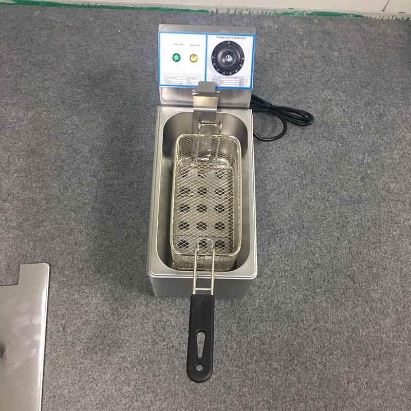 4升小型电炸炉商用台式单缸炸薯条电炸炉不锈钢台式电炸炉