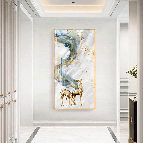 简玄关装饰画走廊尽现头壁画过道轻竖版玄幻山水风xxg78奢景挂画