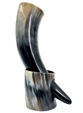 Handicrafts Home Real Viking Drinking Horn Mug with Stand Cu