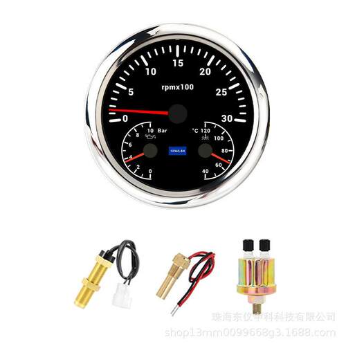 110MM指针转速表发动机测速表0-3/4/6/7/8KRPM 组合油压表水温表