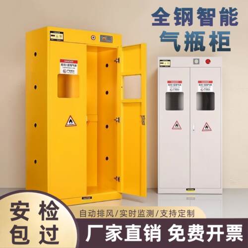 钢制防爆气瓶安全柜实验室乙炔双瓶氧气气体智能钢瓶专用柜检测柜