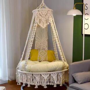 网红大吊篮棉线户外阳台家用双人懒人室内摇秋千 厂家直发卧室长款