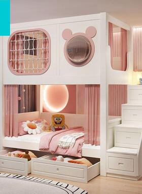 太空母舱上下床儿童床主上下铺女孩公无品牌/床高低双层床子母树