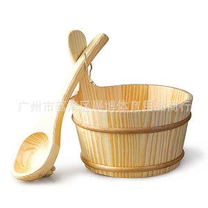 厂家直销汗蒸用木桶木勺 桑拿配件 桑拿房汗蒸房干蒸房家庭浴室