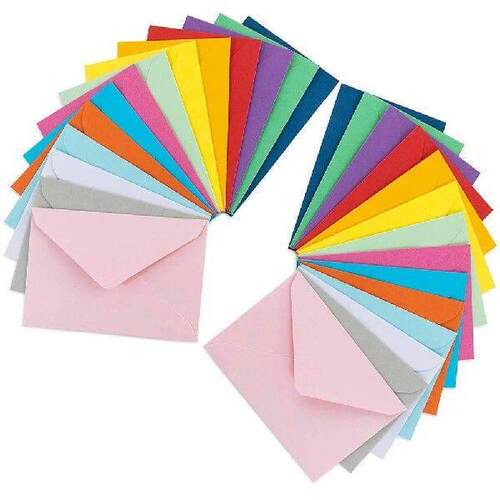 50pcs Colored Small Envelopes Solid Color Card Pouch Letter
