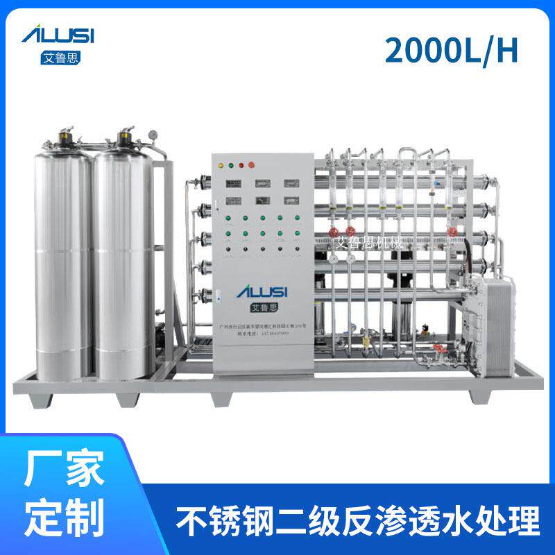 厂家直供2000LH不锈钢二级反渗透水处理全自动增压泵制药用水设备