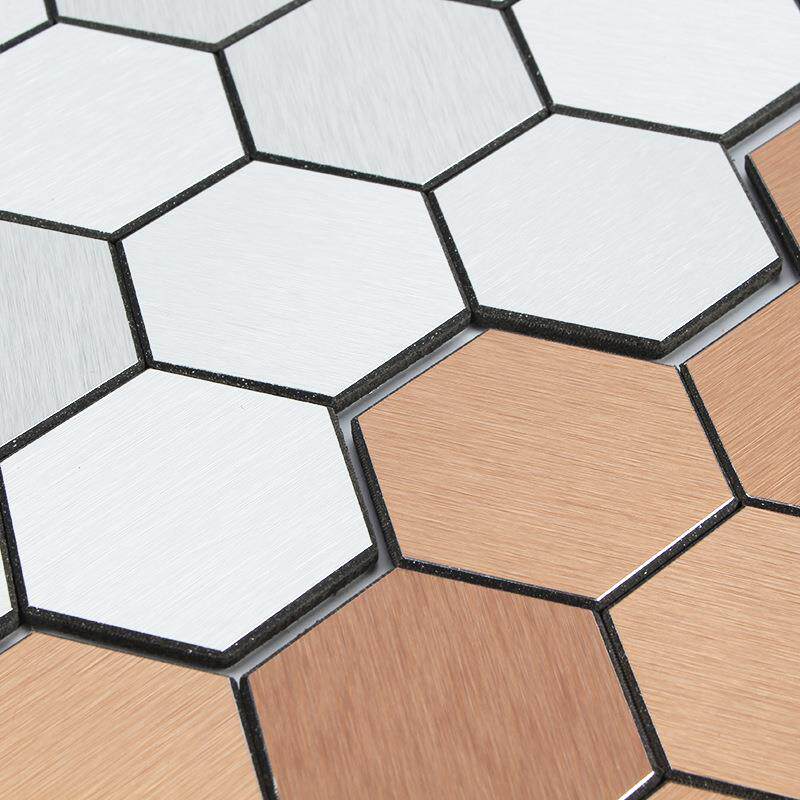 六边形铝塑马赛克 客厅用密接自粘墙贴瓷砖 多色铝塑马赛克