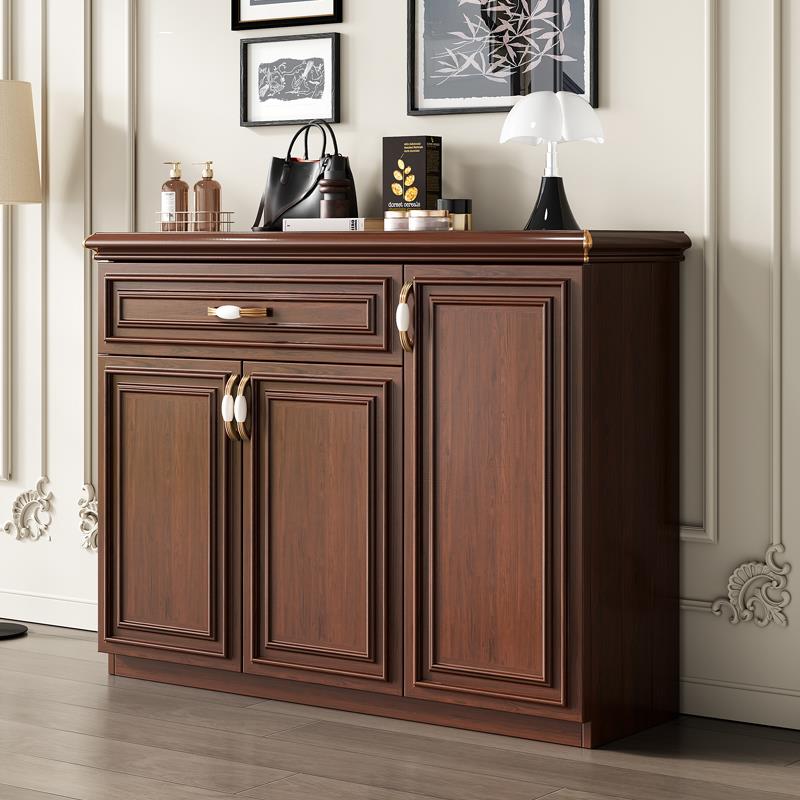 全铝合金鞋柜家用门口新中式胡桃色户外阳台防水防晒储物柜可定制