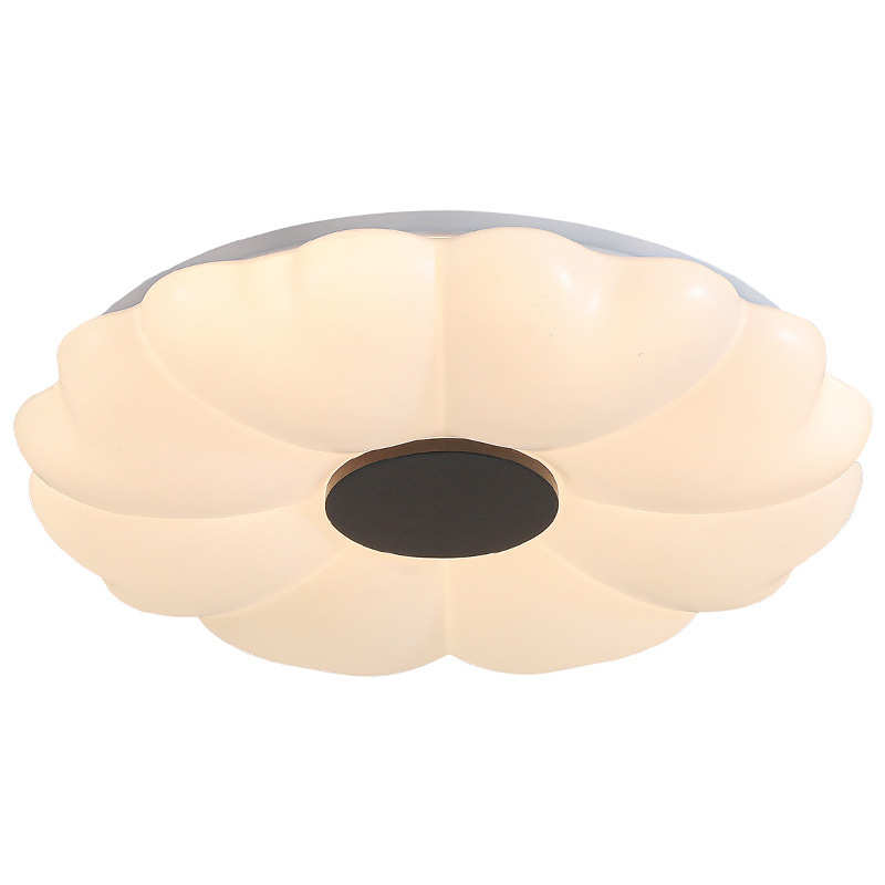 奶油中古风卧室吸顶灯美式复古主卧房间书房简约护眼胡桃木色灯具