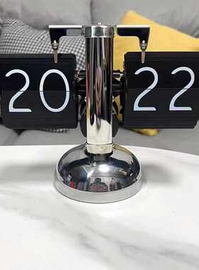 厂家复古简约家居客厅座钟小天平机械翻页时钟欧式自动翻页钟