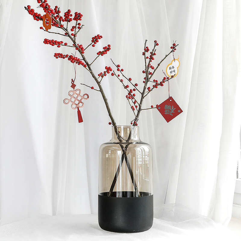 视远北欧风花瓶电镀中古玻璃插花高级感轻奢创意装饰批发磨砂摆件,家居饰品,花瓶,淘宝优惠券,粉丝福利购,淘宝优惠卷