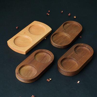 Wooden pepper grinder tray, two grid bottom tray