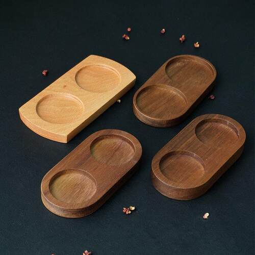 Wooden pepper grinder tray, two grid bottom tray