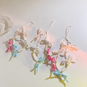 ins潮款小众细珠蝴蝶结饰品链条包包吊坠耳机套挂链ccd手机挂绳女