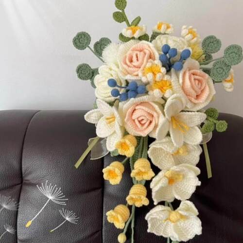 毛线手捧花手工编织花束diy材料包自制钩织成品送女朋友闺蜜女生