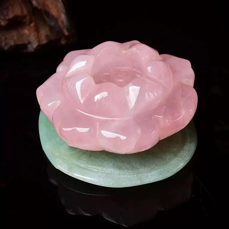 佰禾水晶天然粉晶莲花摆件招桃花旺姻缘粉水晶原石家居饰品摆设