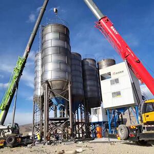 200T分体拼接式水泥仓立式粉料储存罐150T整体焊接粉煤灰料仓